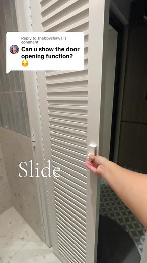 Stylish and Functional Louvred Slide and Swing Door for Small Bathrooms