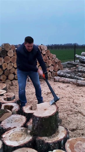 Evening firewood splitting with Fiskars! #axe #wood #firewood #fiskars
