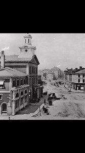 The view facing West along Front street from Jarvis past “old” City Hall in 1884. Now the location of St Lawrence Market. credit: Toronto Public Library | Old Toronto Series