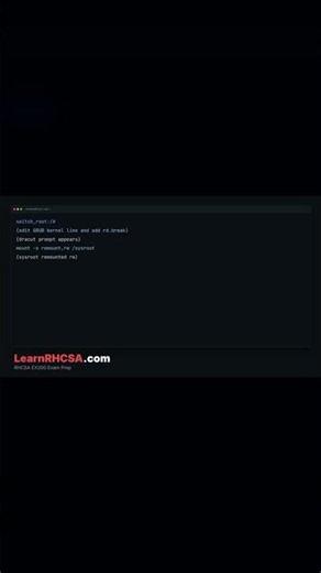 Interrupt Boot in 60 seconds #RHCSA #Shorts