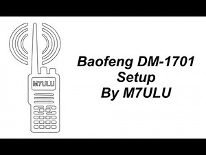 Baofeng DM 1701 - Programming Code Plug - Original Firmware - FreeDMR for SW Cluster