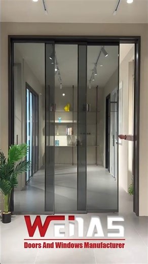 Ultra Narrow Frame Interior Sliding Door #doors #aluminiumdoors #slidingdoor #doorsandwindows