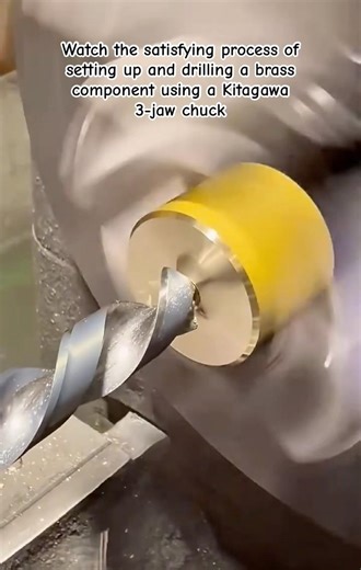 Drilling Brass on the Lathe #machining #lathe #metalworking #engineering #brass #workshop