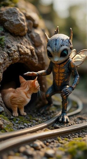 🎥 Alien & Cat Edition 🧵🛤️異星人と猫の物語 🎬🌠#cute #alien #shorts #viral