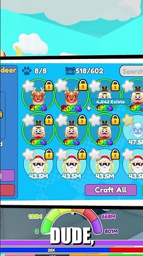 210% 200% and 195% Pets of Race Clicker #raceclicker #roblox