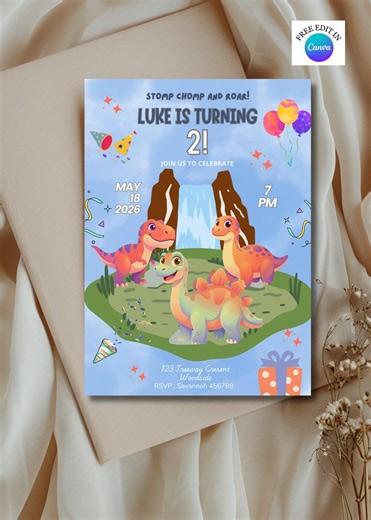 Dinosaur Birthday Invitation Dino Birthday Invite FREE Editable Dinosaur Digital Invite Boy Dinosaur Dino Invite Three Rex Jurassic World - Etsy