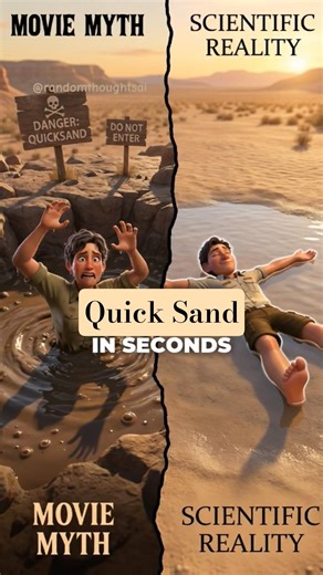 what happens if you struck in quicksand🤔❓⏳ #randomthoughts #aistories #3dstories #zackdfilm #facts