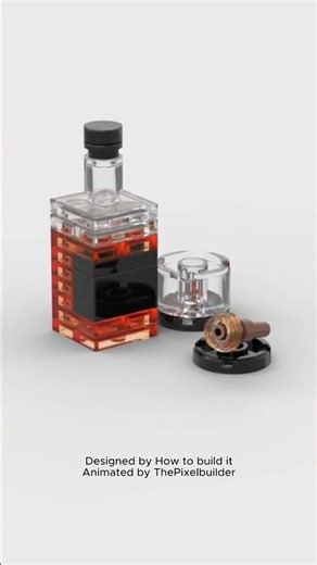 @LEGO Whiskey Bottle with Glass & Cigar | 3D Animation Build