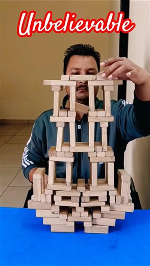 The Most Unbelievable Jenga Tower Balance Test ⚖️ #shorts #jenga #balancechallenge