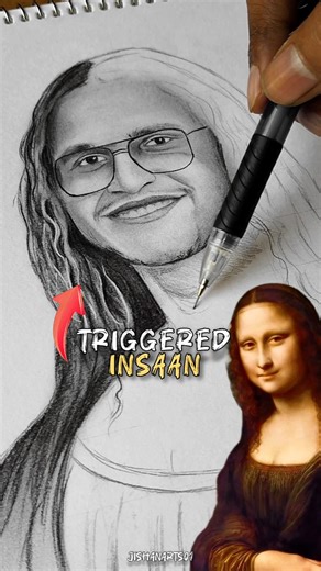 Triggered Insaan Drawing On Mona Lisha Painting😅 #shorts