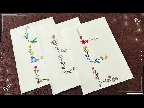 🌸 Aesthetic Flower Corner & Border Design for Projects and Notebook 💖 - How to Decorate Page Corners