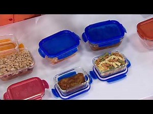 Lock & Lock 4-Piece Glass Rectangle Storage Container Set on QVC