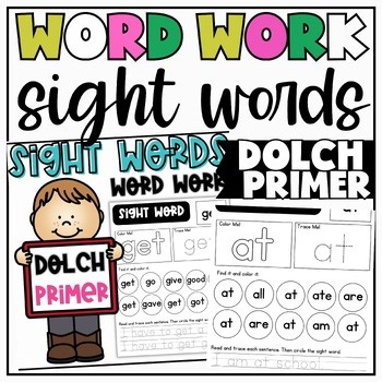 Kindergarten Dolch Primer Sight Words Worksheets | Set 1