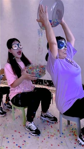 Water balloon challenge, too much fun. 😂 #partygames #familygames #funny