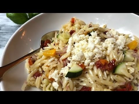 Orzo Pasta Salad with Lemon Basil Dressing | Doug Cooking