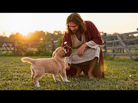 Jesus Caring for a Pack of Dogs | A Gentle Moment of Love | AI Christian Tribute