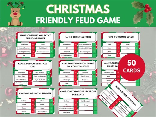 Christmas Family Feud Game, Christmas Friendly Feud Party Game, Adult Kid Family Friendly Party Activity, Christmas Trivia Printable PDF - Etsy