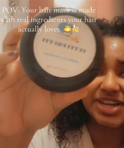 POV: Your hair mask is made with real ingredients your hair actually loves. 🍯🍌 This hair mask is formulated with honey, banana, and hydrolyzed protein to help nourish, strengthen, and support healthy hair growth. ✨ It deeply moisturizes, repairs damaged strands, and leaves your hair softer, stronger, and easier to manage. Healthy hair starts with the right ingredients. Tap the link in my TikTok Shop to try it! 🛍️#hairmask #naturalhaircare #curlyhairroutine #tiktokshopfinds #healthyhairjourney