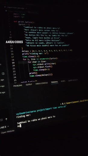 Python Source Code Finding Her Song ✨ #shortsmusic