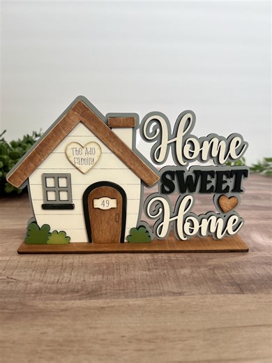 Personalized Home Sweet Home Wood Sign, Rustic Farmhouse Decor - Etsy