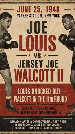 25 июня 1948 — Joe Louis vs Jersey Joe Walcott II. Yankee Stadium, New York.
