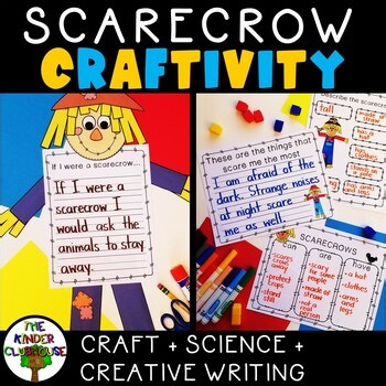 Scarecrow Craft Template and Writing for October Fall Activities