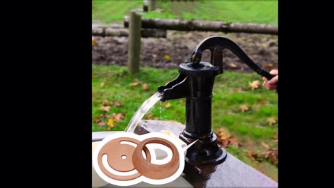 Pitcher Pump Well Kit with No. 2 Replacement Parts – Includes Lower Valve Leather & Leather Cup for Hand Press Pitchers Spout Pumps for Repair and Maintenance, fits K2 PAWP00003K, Simmons 1160/PM500