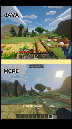 HR_Daku_Gaming on Instagram: "JAVA Vs MCPE SHADERS COMPARISON || #shaders #minecraft #shorts #viral #mcpe rtx"
