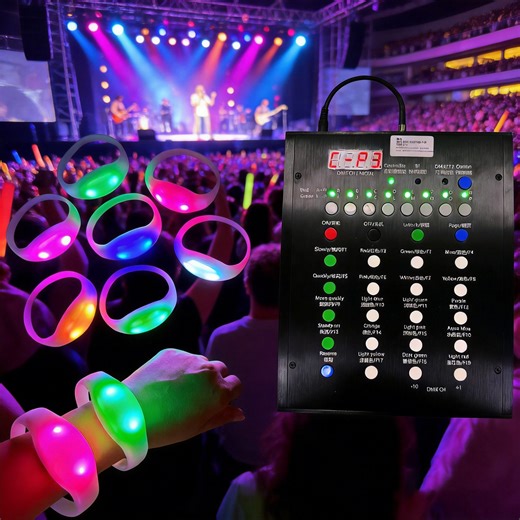 33 Keys 800-1000 Meters Remote Control DMX Function with 200PCS LED Silicone Bracelets Glowing Wristbands for Wedding Party Event Christmas