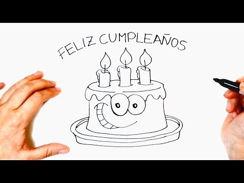 Como dibujar una Tarta de Cumpleaños o Pastel de Cumpleaños