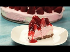 Σχεδόν σπιτική τούρτα παγωτό φράουλα | FOOD VIDEOs