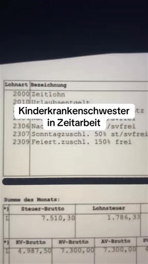 Gehalt einer Kinderkrankenschwester WOW?!! 💵💰 hättest du das gedacht? Folge @gehaltindeutschland für mehr! 💵 #gehalt#gehaltindeutschland#steuern#abrechnung#transparenz#abrechnungen#gehaltscheck#gehaltsabrechnungen#fy#fyp | gehaltindeutschland