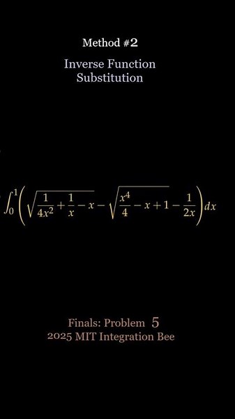 Three Methods to Solve This MIT's Integral: Method 2 - Inverse Function and Substitution.