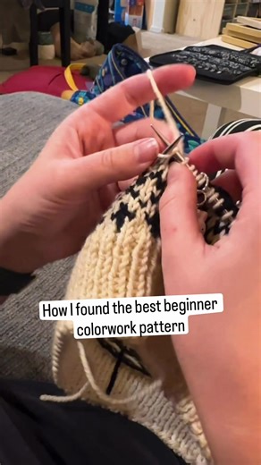 Beginner Colorwork Knitting with Nordic Hat Pattern