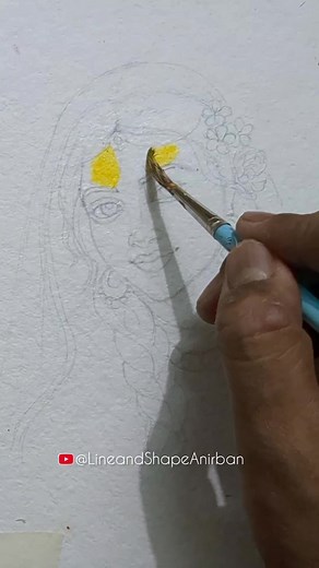 “Radha’s devotion is a testament to the power of love, reminding us to embrace our own divine connection.”❤️ @followers Line and Shape 👉 Watercolor on 400GSM Paper #reelsinstagram #watercolorart #portrait #watercolor #reelsviral #radheradhe . . 👉Full video tutorial available for subscribers 👉 Online classes are available | Line and Shape