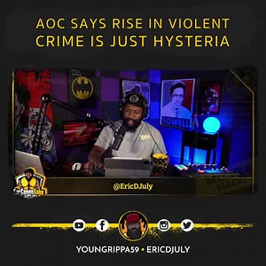 18K views · 1.5K reactions | AOC, poster child for modern leftism, is brushing off the rise in violent crime as nothing more than hysteria.. in hopes people don't buy into the hype that numbers and percentages show. | Eric July | Facebook