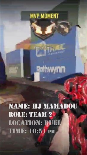 HJ Mamadou kill cam mode 🔛 #codm #hjsquad