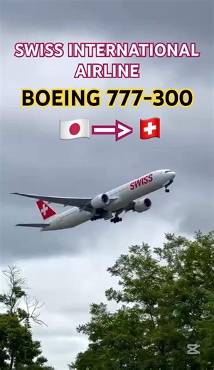 SWISS🇨🇭BOEING 777-300ER POWERFUL TAKEOFF FROM TOKYO NRT 🇯🇵#shorts #swiss #narita #b777 #takeoff