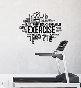 Exercise Vinyl Wall Art Home Gym Decor Fitness Club Decoration Workout Room Cardio Healthy Living Words Decal Stickers Mural (eig6607) - Etsy