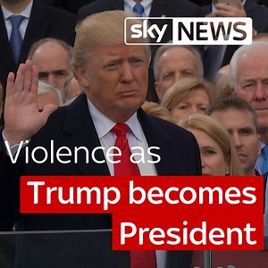 101K views · 212 shares | President Trump appeals for unity as some protesters get violent during his inauguration in Washington | Sky News | Facebook