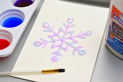Snowflake Salt Painting | Easy Salt Painted Snowflakes