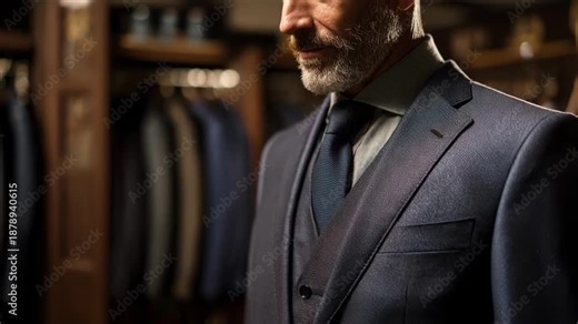 Professional tailor adjusting the fit of a business suit jacket on a customer for a perfect look.