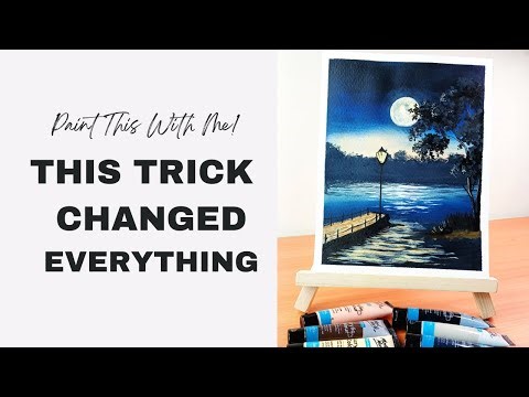 Moonlight Night Acrylic Painting | Easy Painting Idea for Beginners