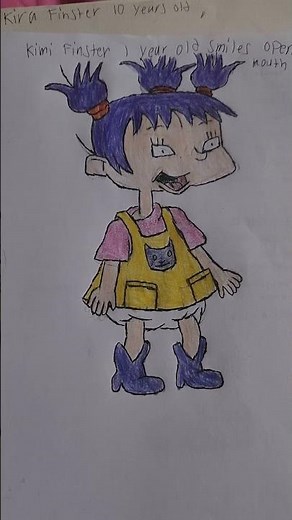 My Rugrats drawing: sweet adorable Kimi finster as the original. 😀😃👶🏻👧🏻👩🏻👗👚🧮 📺 📚 🖍🧸