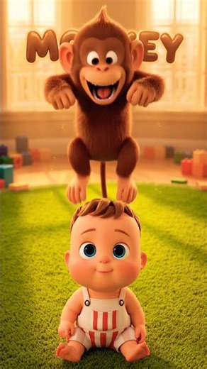 🐒 MAGIC! ✨ Lifeless Statue turns into a PLAYFUL MONKEY! #shorts #baby