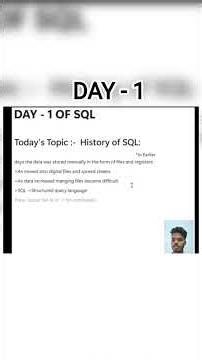 DAY - 1| SQL - History..........#SQL#SQLBasics#SQLLearning #studentlife #beginners#youtubeshorts