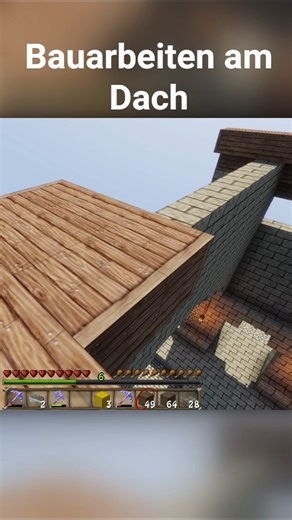 Das Dach wird am Saal weiter gebaut #minecraft #shorts #oneblock #skyblock