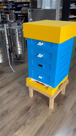 National Poly Hive with Deep Roof 🤩 They come ready painted 👌 ready to use straight from the box have and the same exterior footprint as a Wooden National Hive 😎 https://www.abelo.co.uk/shop/national-hive/poly-hives-national/national-poly-hive-with-2-supers-new/ | Abelo