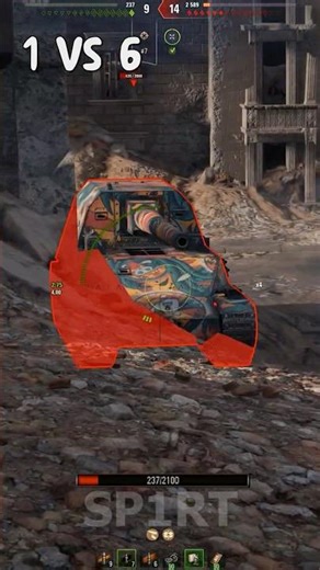 Kranvagn WoT - Kolobanov with 237 HP, 1 vs 6