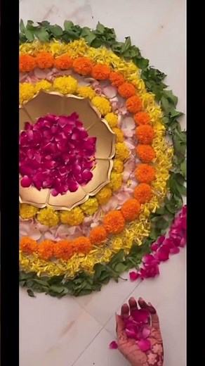 Beautiful Flower Rangoli Ideas for Diwali | Easy & Colorful Diwali Decoration at Home